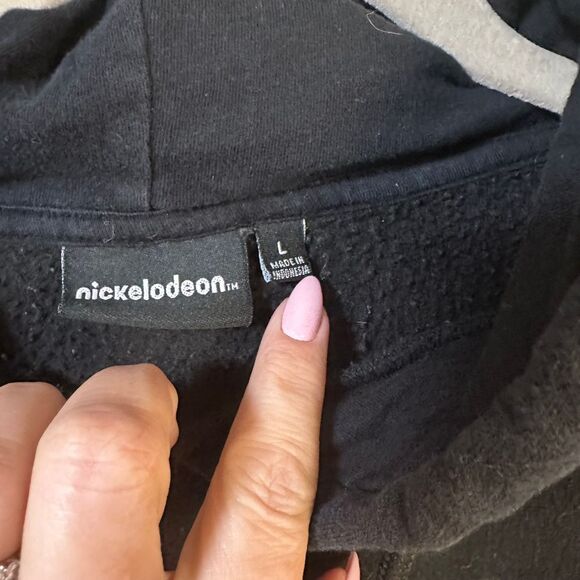 Nickelodeon Spongebob Hoodie Pullover Graphic Print Long Sleeve Black L - Picture 3 of 10